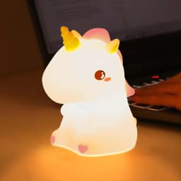 Unicorn Cute Silicone LED Night Light For Kids Children USB Rechargeable Cartoon Animal Bedroom Decor Touch Night Lamp for Gifts