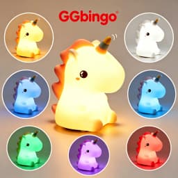 Unicorn Cute Silicone LED Night Light For Kids Children USB Rechargeable Cartoon Animal Bedroom Decor Touch Night Lamp for Gifts