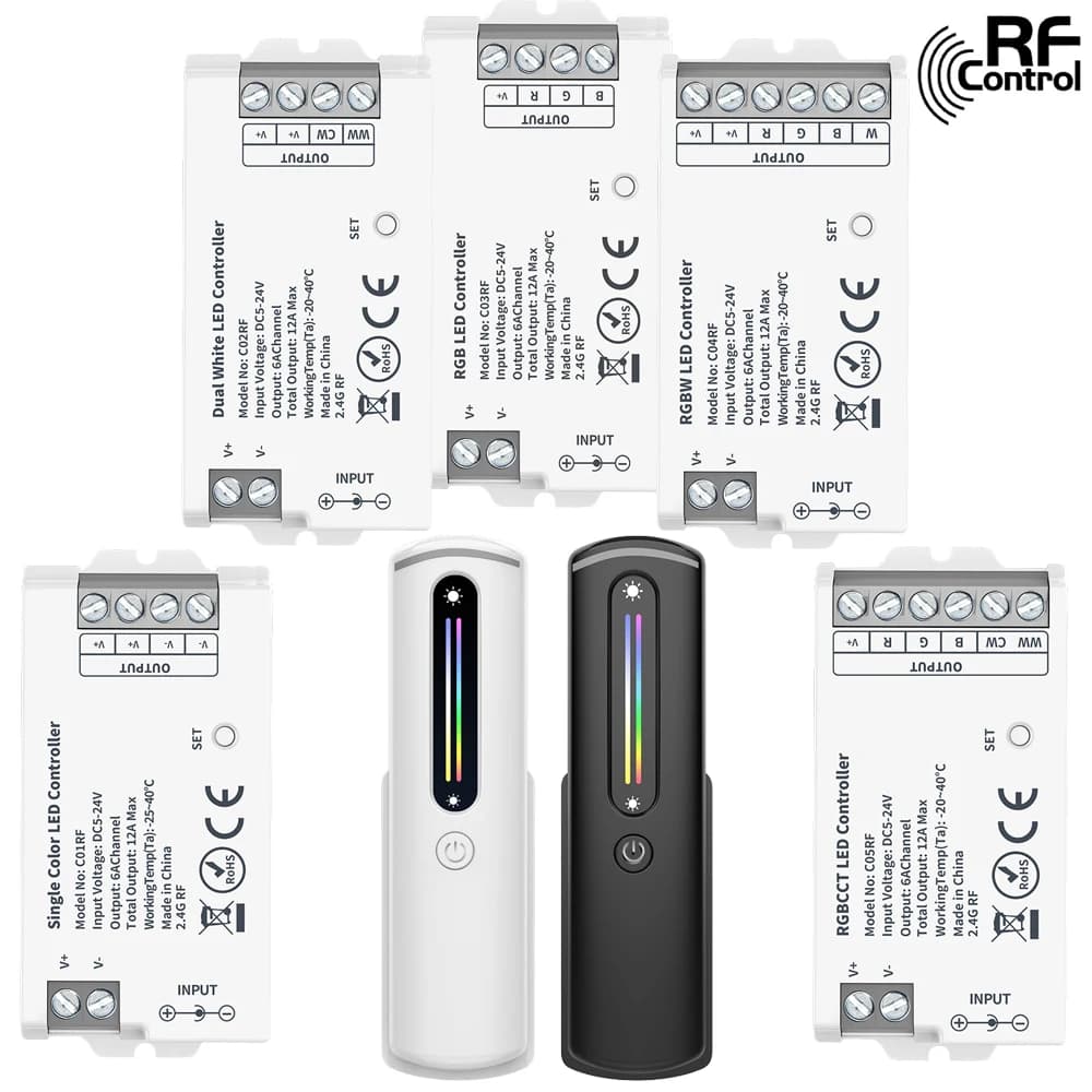 2.4Ghz RF Led Strip Controller Compatiable Milight Series Control 2835 5050 FCOB DIM CCT RGB RGBCW RGBCCT Light Tape DC5-24V