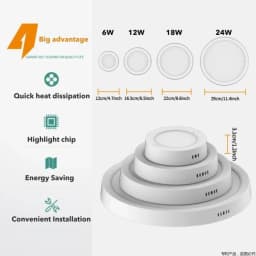 New Ultra-thin LED Ceiling Light CCT Button Dimming 3 Colors Panel Light Kitchen Bedroom Bathroom Highlight Round Ceiling Lamp