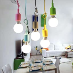 Adjustable Silicone Pendant Light Wholesale Vintage E27 Lamp Holder with Cord Bendable Ceiling Wall Lamp for Home Bar Decor