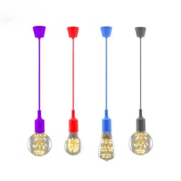 Adjustable Silicone Pendant Light Wholesale Vintage E27 Lamp Holder with Cord Bendable Ceiling Wall Lamp for Home Bar Decor