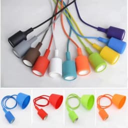 Adjustable Silicone Pendant Light Wholesale Vintage E27 Lamp Holder with Cord Bendable Ceiling Wall Lamp for Home Bar Decor