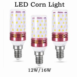 AC 85V-265V LED Corn Bulb Tri-color Light 16/12W E14 Chandelier Candle Light E27 Lamp SMD 2835 Warm White 3000K Cool White 6500K