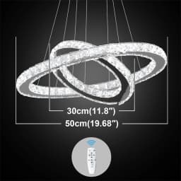 Modern Crystal Rings Led Chandelier Indoor Luxury Ceiling Lamp Dimming And Remote Control Pendan Lighting Chrome Lustre Fixtures