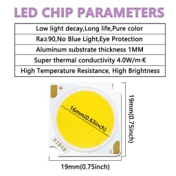 12W 18W 24W 30W 36W 42W DC36-39V Bridgelux Chip LED COB Light-Emitting Diode 19*19mm LED DIY LED Track Light Source Accessories