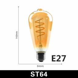 Retro Spiral Filament LED Bulb A60 C35 ST64 T45 G80 G95 G125 T1225 4W E27 220V Dimmable Edison Lamp 2200K Warm Yellow Led Light