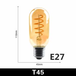 Retro Spiral Filament LED Bulb A60 C35 ST64 T45 G80 G95 G125 T1225 4W E27 220V Dimmable Edison Lamp 2200K Warm Yellow Led Light