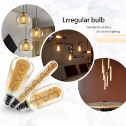 Retro Spiral Filament LED Bulb A60 C35 ST64 T45 G80 G95 G125 T1225 4W E27 220V Dimmable Edison Lamp 2200K Warm Yellow Led Light