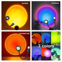 USB LED Sunset Lamp Night Light Projector Photography Wall Atmosphere Neon Lights for Party Decoration Bedroom Living Room Decor
