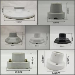 7 Styles High Temperature Resistant All Ceramic Lamp Holder Large Screw E27 All Copper Core High Quality Ceramic Light Base