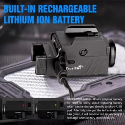 Trustfire GM23 Led Tactical Flashlight 800 Lumens Rechargeable Lamps Mini Light Quick Release Picatinny with Usb Charging