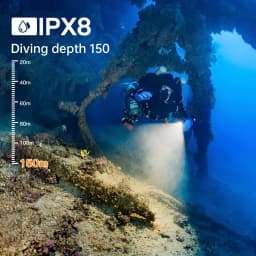 Wurkkos DL40 Diving Flashlight 5000 Lumens Ultra-Bright Equipped with 4 LEDS 90 CRI 26650 Battery IPX-8 Waterproof Rating