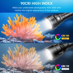 Wurkkos DL40 Diving Flashlight 5000 Lumens Ultra-Bright Equipped with 4 LEDS 90 CRI 26650 Battery IPX-8 Waterproof Rating
