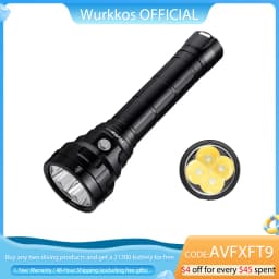 Wurkkos DL40 Diving Flashlight 5000 Lumens Ultra-Bright Equipped with 4 LEDS 90 CRI 26650 Battery IPX-8 Waterproof Rating