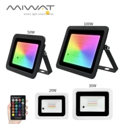 RGB Flood Light 100W 50W 30W 20W RGB Reflector IP68 Waterproof LED Spotlight 110V/220V Projector Lamp Outdoor Garden Lighting