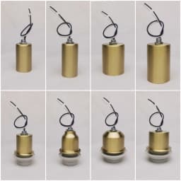 Brass Material E27 E14 Ceramic Lamp Holder With Wire Light Socket 100% Copper Cup Engineering Pendant Wall Lamp Accessories