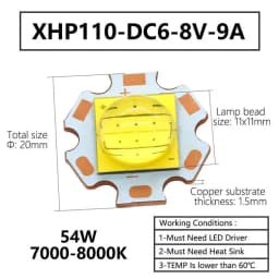 LED Lamp Beads XHP70 XHP90 XHP110 18W 24W 45W 72W LED Diodes DC3V DC6-8V DC24V LED For Flashlight Headlight DIY LED Accessories