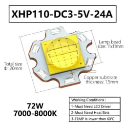 LED Lamp Beads XHP70 XHP90 XHP110 18W 24W 45W 72W LED Diodes DC3V DC6-8V DC24V LED For Flashlight Headlight DIY LED Accessories