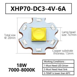 LED Lamp Beads XHP70 XHP90 XHP110 18W 24W 45W 72W LED Diodes DC3V DC6-8V DC24V LED For Flashlight Headlight DIY LED Accessories