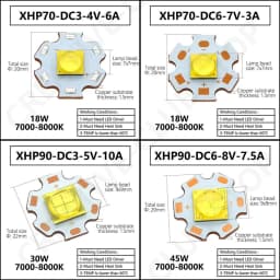 LED Lamp Beads XHP70 XHP90 XHP110 18W 24W 45W 72W LED Diodes DC3V DC6-8V DC24V LED For Flashlight Headlight DIY LED Accessories