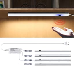 EU Plug 220V 1 Set Night Light with Motion Sensor Wardrobe Cabinet Lamp Kitchen LED Light Bar Hand Sweep