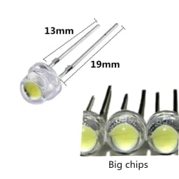 5mm Straw Hat LED Dip Ultra Bright Pure Cold White 3V 0.2W 20MA 2000MCD LED Diode Round Water Clear Light Emitting Diode