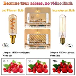 Tubular Retro Night Bulb E14 E12 220V 110V Dimmable 3W 2200K Soft Filament Living Room Table Light Chandelier Replaceable Bulbs