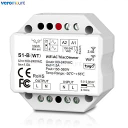Skydance S1-B(WT) Tuya LED Dimmer Wifi Smart 2.4G RF Wireless Remote Control 220V 110VAC Triac Dimmer for Dimmable LED Bulb Lamp