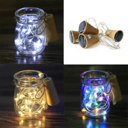 2M 20LEDs Solar Wine Bottle String Light Solar Copper Wire Fairy Lights Cork Shape Christmas Lamp for Wedding Party Garden Decor