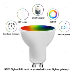 Zigbee GU10 LED Bulb Lamps Smart Light 7W RGBCW Dimmable Spotlight Works With Alexa Google Assistant Smartthings 110V 220V