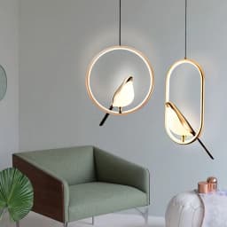 Rotatable Magpie Bird LED Pendant Light for Bedside Bedroom Indoor Gold Silver Hanging Lighting Chandelier Lamps Foyer AC85-265V