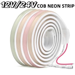 DC12V 24V COB NEON LED Strip Lights 10M 320LEDs/M Adhesive Tape Night Lamp IP67 11mm Ultra Bright RA90 Linear 3000K 4000K 6000K