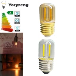 AC 220V E27 T28 1W LED Tube Light Bulb Vintage Retro COB Filament 2200K Warm White Glass Shell Replace Incandescent Lamps