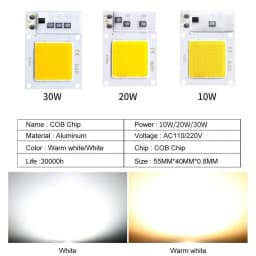 Cob Led Chips for 220 Module Led Light Bulbs 220v Addressable Ws2812 Leds for Spotlight Chip Puces led 1pcs Warm White F4054