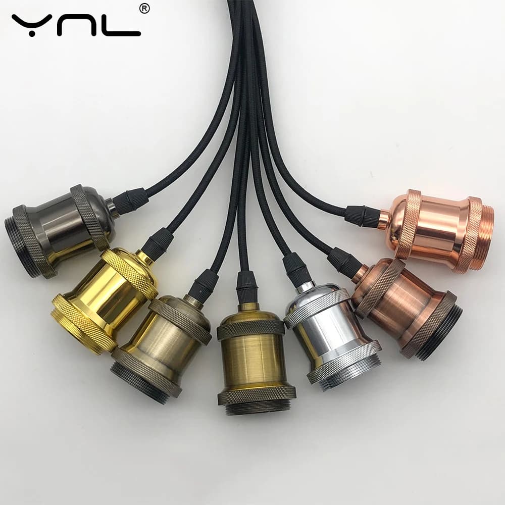 Vintage Retro Edison Lamp E27 Socket Pendant Lights Bulb Socket Screw Base Aluminum Light Industrial Retro Lamp Holder Fitting