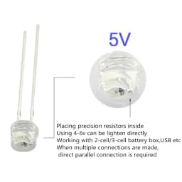 LED 5V 12V 5mm 3mm Bead SMD F5 F3 Hat/Round Lamp DIP LED USB Car Light White Red Green Blue Yellow Chip 100pcs