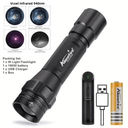 IR 850nm&940nm Latest Infrared Chip LED Zoom Night Vision Infrared Fill Light Tactical Hunting Zoom Flashlight IR Lighting Light