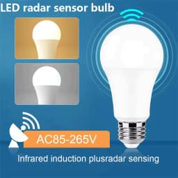 4PCS 20W 18W 15W 12W 9W 6WLampada LED E27 Radar Motion Sensor Light Bulb 189-265V Infrared Detection Smart Lamp Working in Night