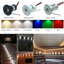 1W IP65 Small LED Downlight Ambient Spotlight 12V Mini Spot Ceiling Bulb Light for Stairs Walkways Courtyards Cabinet Corridor