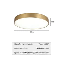 Modern LED Aisle Ceiling Light Lamps For Bedroom Corridor Garage Cloakroom Balcony Indoor Lighting Fixtures Simple Golden Round