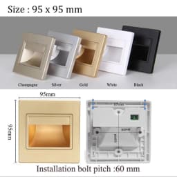 Recessed Ladder Wall Light 1.5W LED Stair&Step Lamp For Staircase Stairway Corridor Foyer Bedside Indoor Nightlight 95x95m