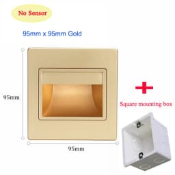 Recessed Ladder Wall Light 1.5W LED Stair&Step Lamp For Staircase Stairway Corridor Foyer Bedside Indoor Nightlight 95x95m
