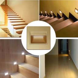 Recessed Ladder Wall Light 1.5W LED Stair&Step Lamp For Staircase Stairway Corridor Foyer Bedside Indoor Nightlight 95x95m