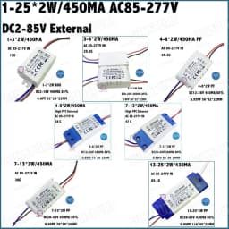 1-10PCS High Power LED Driver 300MA 450MA 600MA 900MA 5W 10W 12W 20W 36W 60W Inside External IP67 Constant Current Adapter Chip
