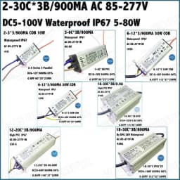 1-10PCS High Power LED Driver 300MA 450MA 600MA 900MA 5W 10W 12W 20W 36W 60W Inside External IP67 Constant Current Adapter Chip
