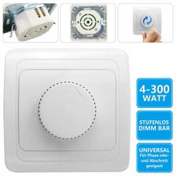 230V LED Dimmer Switch Light Adjustable Brightness Controller 4 To 300W For Flush-Mounted Dimmable Lamps