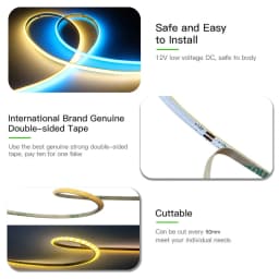 3mm PCB Ultra Thin DC12V 392LEDs/m COB LED Light Strip for Home Decor Car DIY Blue/Green/Red White High Density LED Tape