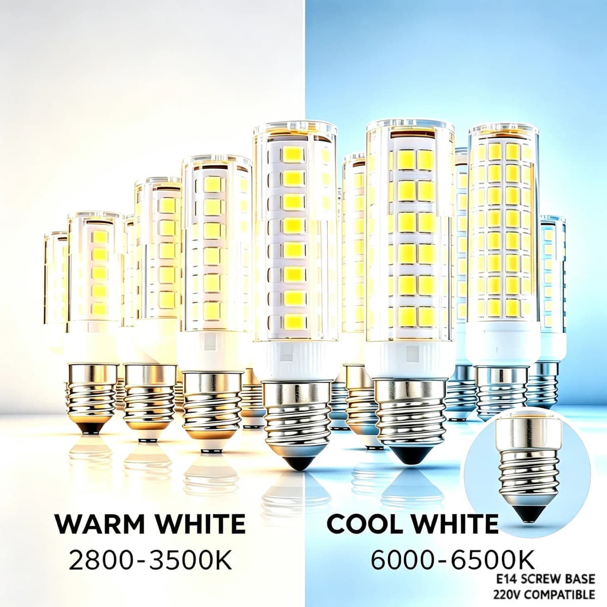 E14 LED Bulb Lamp Mini Corn Bulb Light 7W 9W 12W 15W AC 220V 230V 240V 2835 SMD 360 Beam Angle Replace Halogen Chandelier Lights