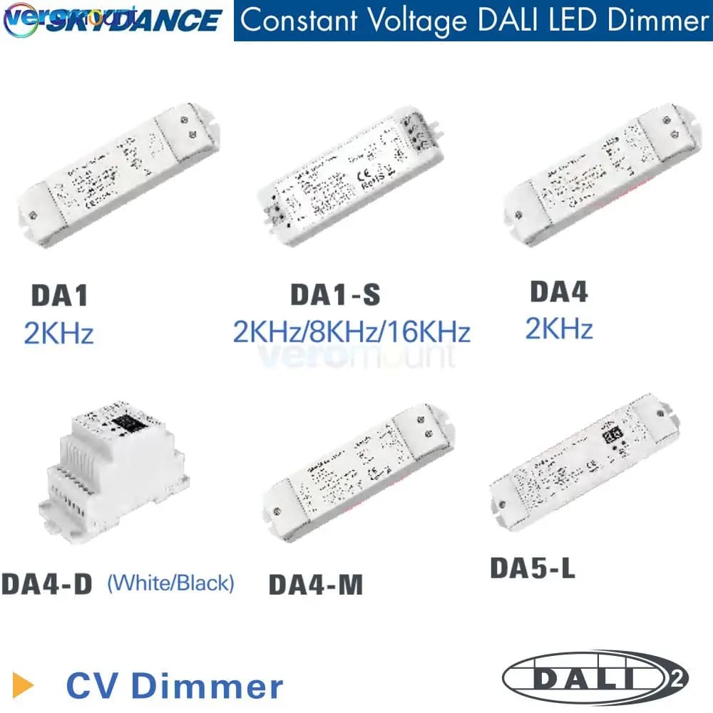 Skydance DA1 DA1-S DA4 DA4-M DA4-L DA4-D DA4-WPS DP4 DA5-L DT4 DT6 Single Color Strip CV DALI LED Dimmer PMW Dimming 12-48V DC